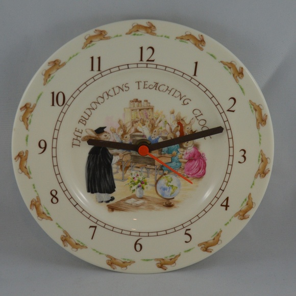 Vtg 1988 Royal Doulton Bunnykins Teaching Clock - Picture 1 of 4